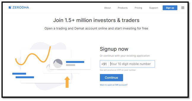 Zerodha Sign up Page for account opening